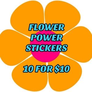 COPY - 10 for $10 Flower Power Stickers Groovy Hippie 60s 70s Flower Child